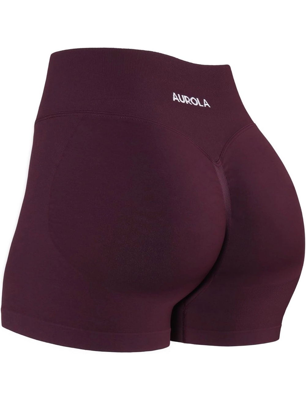 Aurora High-Waist Sculpting Bike Shorts — Burgundy